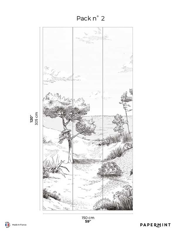 Wild Coast Pack 2 fabric in gray color - pattern number 8184-AR1-B - by Veer Decor in the Papermint Wall Murals collection