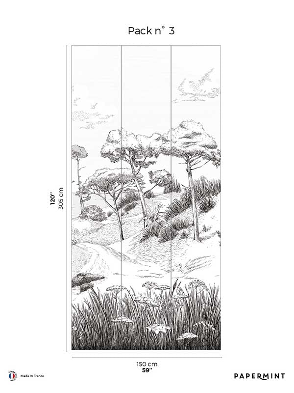 Wild Coast Pack 3 fabric in gray color - pattern number 8184-AR1-C - by Veer Decor in the Papermint Wall Murals collection