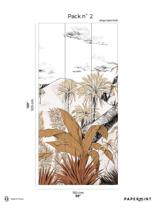 Dune Pack 2 fabric in beige color - pattern number 8184-AW1-B - by Veer Decor in the Papermint Wall Murals collection