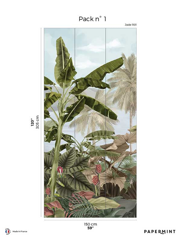 Exotic Pack 1 mural in blue color - pattern number 8184-BA2-A - by Veer Decor in the Papermint Wall Murals collection