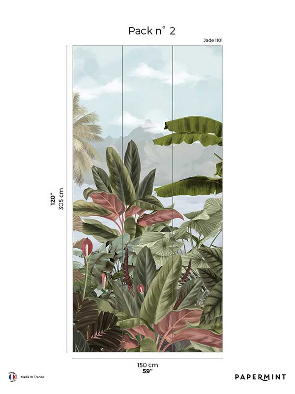 Exotic Pack 2 mural in blue color - pattern number 8184-BA2-B - by Veer Decor in the Papermint Wall Murals collection