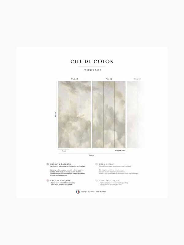 Cotton Sky Pack 1 2 mural in beige color - pattern number 8184-BDL-AN - by Veer Decor in the Papermint Wall Murals collection
