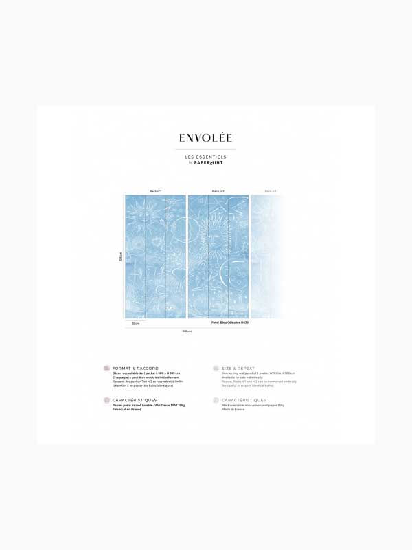 Divine Pack 1 2 fabric in blue color - pattern number 8184-BDL-AU2 - by Veer Decor in the Papermint Wall Murals collection