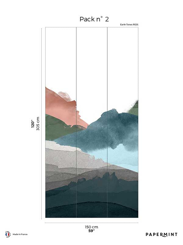 Hills Pack 2 fabric in multi color - pattern number 8184-BH1-B - by Veer Decor in the Papermint Wall Murals collection