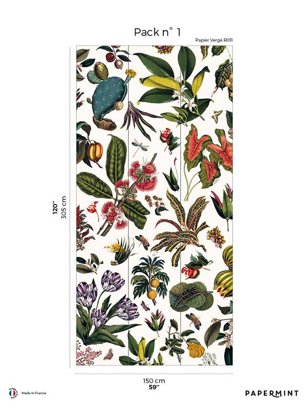 Yesteryear Garden Pack 1 fabric in multi color - pattern number 8184-BL1-A - by Veer Decor in the Papermint Wall Murals collection