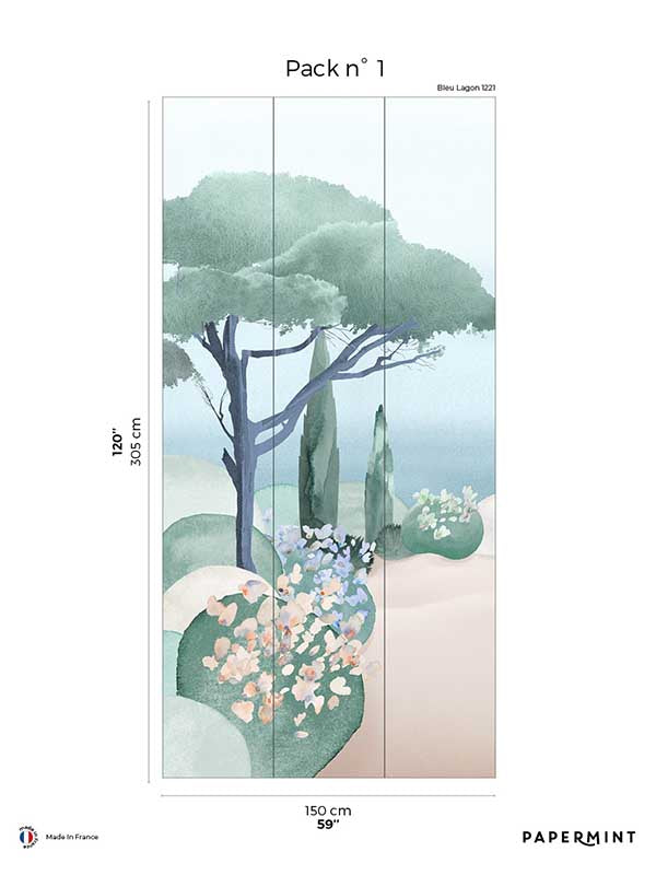 The Sea Pack 1 mural in blue color - pattern number 8184-BO1-A - by Veer Decor in the Papermint Wall Murals collection