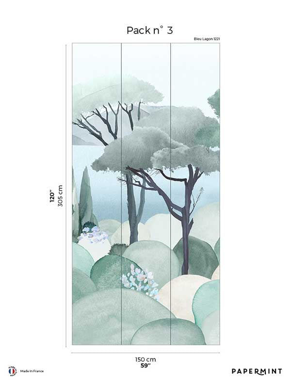 The Sea Pack 3 mural in blue color - pattern number 8184-BO1-C - by Veer Decor in the Papermint Wall Murals collection
