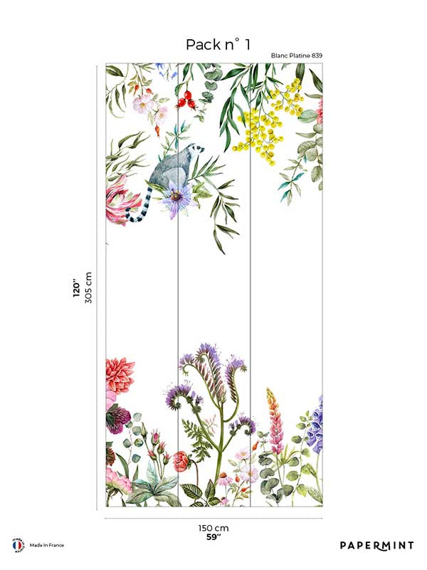 Lewis Pack 1 fabric in multi color - pattern number 8184-BU1-A - by Veer Decor in the Papermint Wall Murals collection