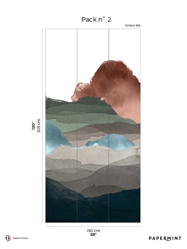 Line Water Pack 2 mural in multi color - pattern number 8184-BX1-B - by Veer Decor in the Papermint Wall Murals collection