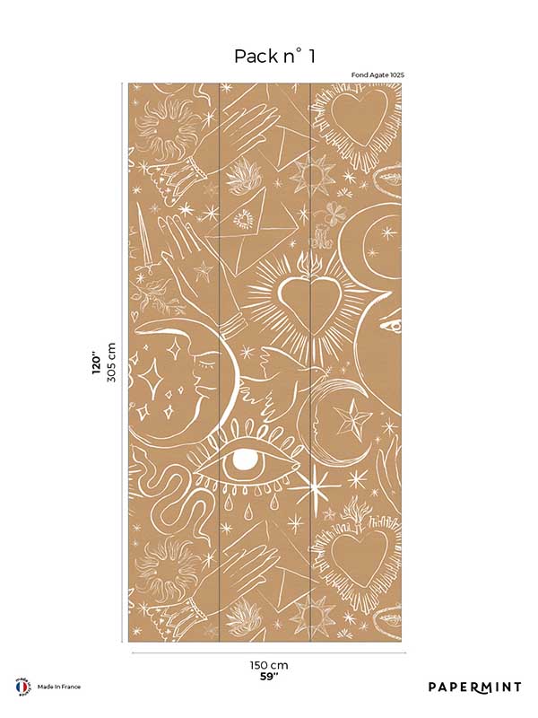 Mystic Pack 1 fabric in brown color - pattern number 8184-CH2-A - by Veer Decor in the Papermint Wall Murals collection