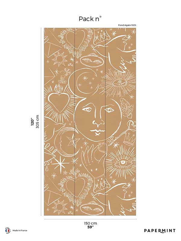 Mystic Pack 3 fabric in brown color - pattern number 8184-CH2-C - by Veer Decor in the Papermint Wall Murals collection