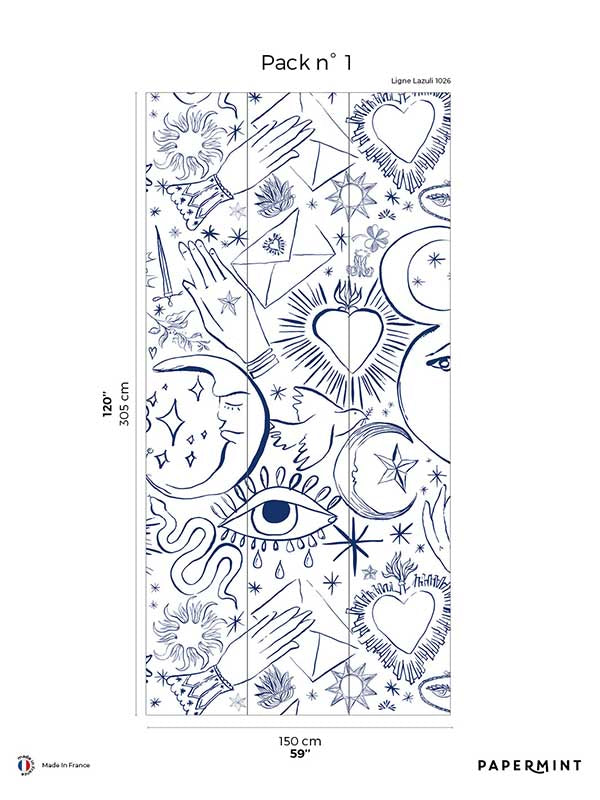 Mystic Pack 1 fabric in white color - pattern number 8184-CH3-A - by Veer Decor in the Papermint Wall Murals collection
