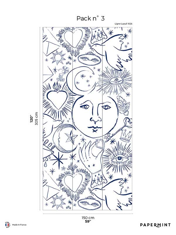 Mystic Pack 3 mural in white color - pattern number 8184-CH3-C - by Veer Decor in the Papermint Wall Murals collection