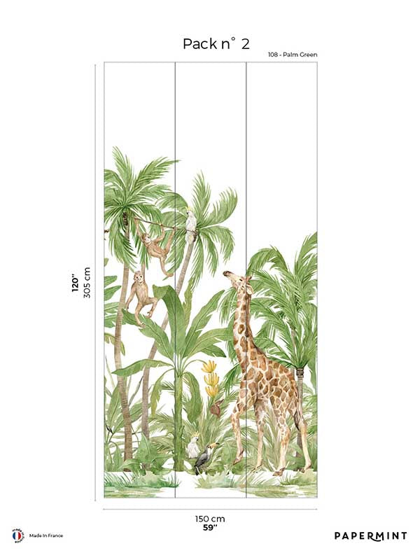 Palm Tree Pack 2 fabric in brown color - pattern number 8184-CM1-B - by Veer Decor in the Papermint Wall Murals collection