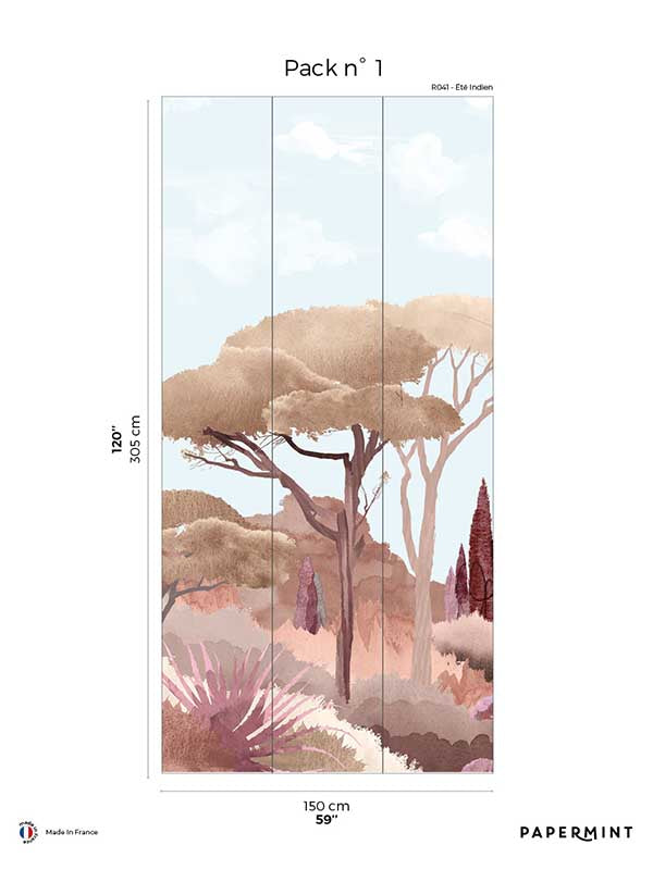 Riviera Pack 1 mural in orange color - pattern number 8184-CU2-A - by Veer Decor in the Papermint Wall Murals collection