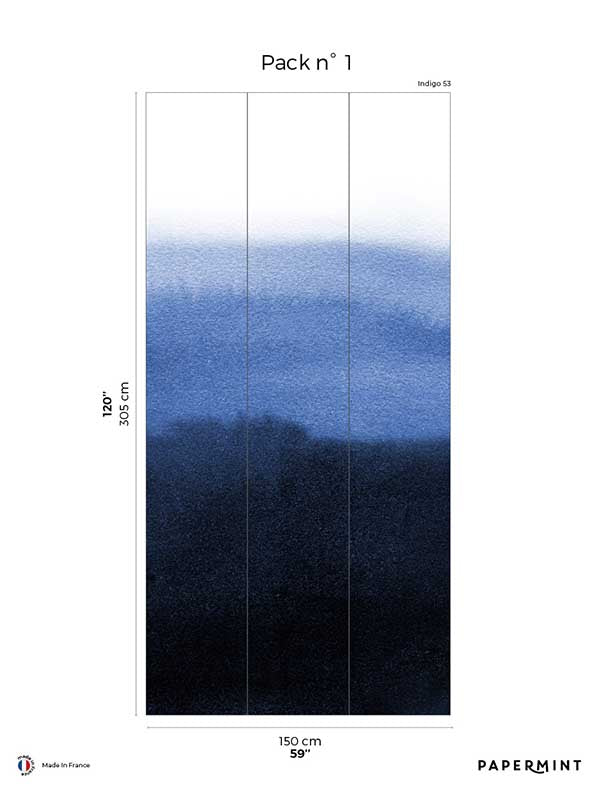 Sfumato Pack 1 mural in blue color - pattern number 8184-CX1-A - by Veer Decor in the Papermint Wall Murals collection