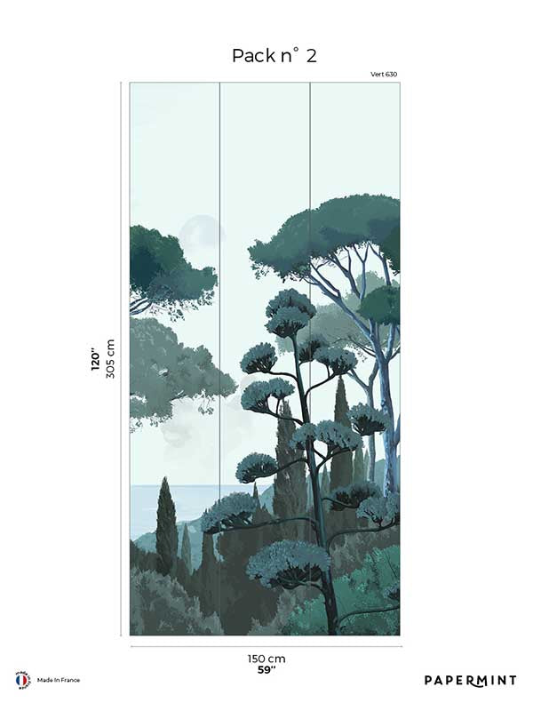 Tuscany Pack 2 mural in blue color - pattern number 8184-DC1-B - by Veer Decor in the Papermint Wall Murals collection