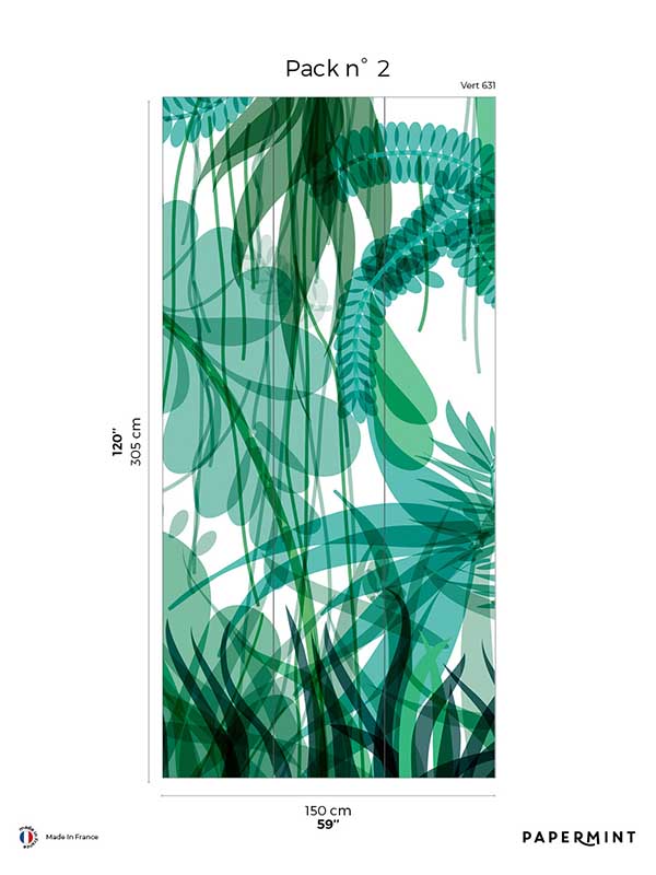 Toucan Pack 2 mural in green color - pattern number 8184-DE1-B - by Veer Decor in the Papermint Wall Murals collection