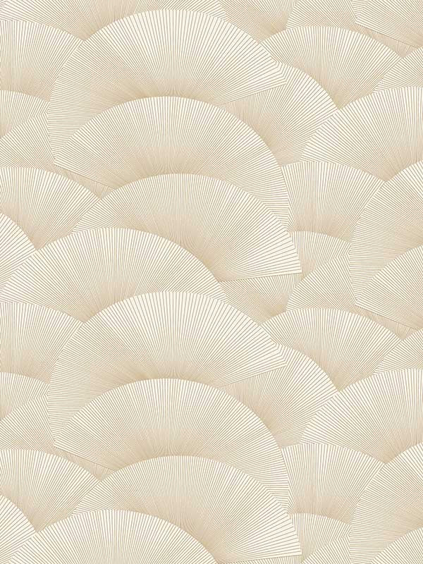 Morning Shell fabric in cream and gold color - pattern number ZA8021 - by Ronald Redding in the Tea Garden Second Edition collection