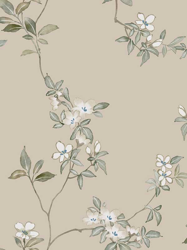 April Blossom wallpaper in taupe color - pattern number ZA8075 - by Ronald Redding in the Tea Garden Second Edition collection
