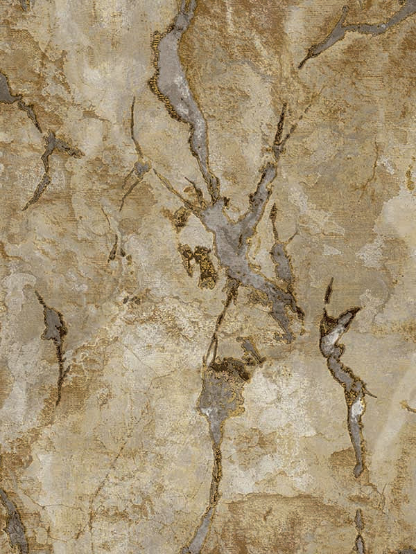 Faux Marble Stone wallpaper in gold grey color - pattern number IT49354 - by Galerie in the Italian Textures 3 collection