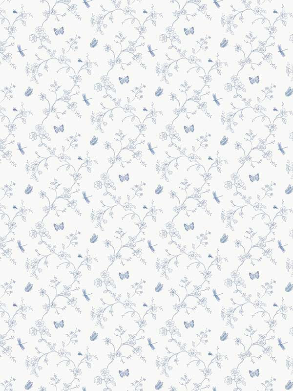 Botanical Trail fabric in blue color - pattern number G67851 - by Galerie in the Miniatures 3 collection