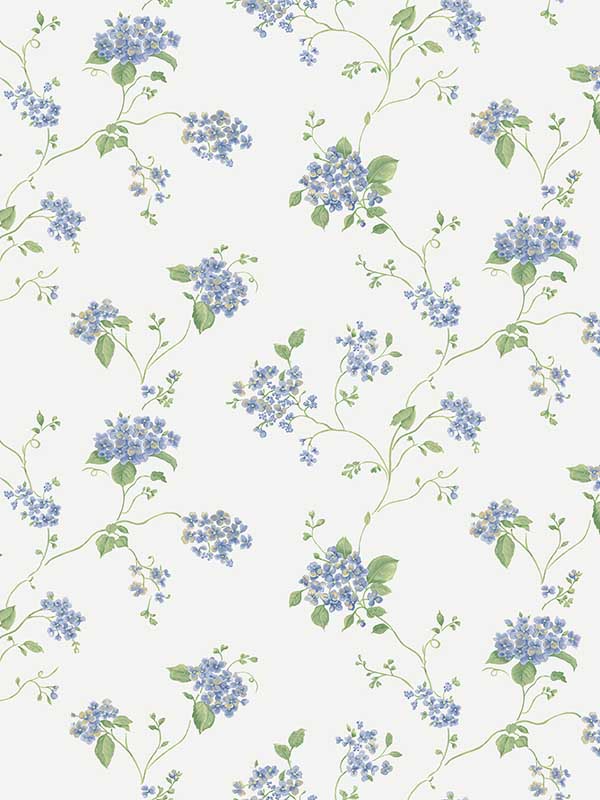 Hydrangea Trail fabric in blue color - pattern number G67864 - by Galerie in the Miniatures 3 collection