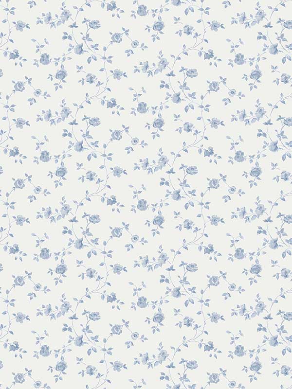 Modern Rose Trail fabric in blue color - pattern number G67887 - by Galerie in the Miniatures 3 collection