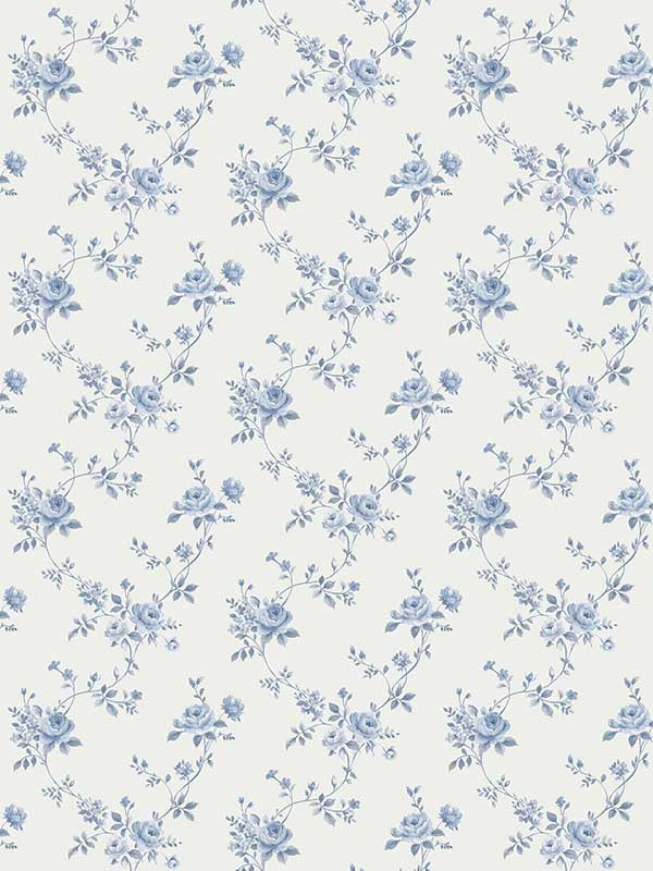 Multi Floral Trail fabric in blue color - pattern number G67892 - by Galerie in the Miniatures 3 collection
