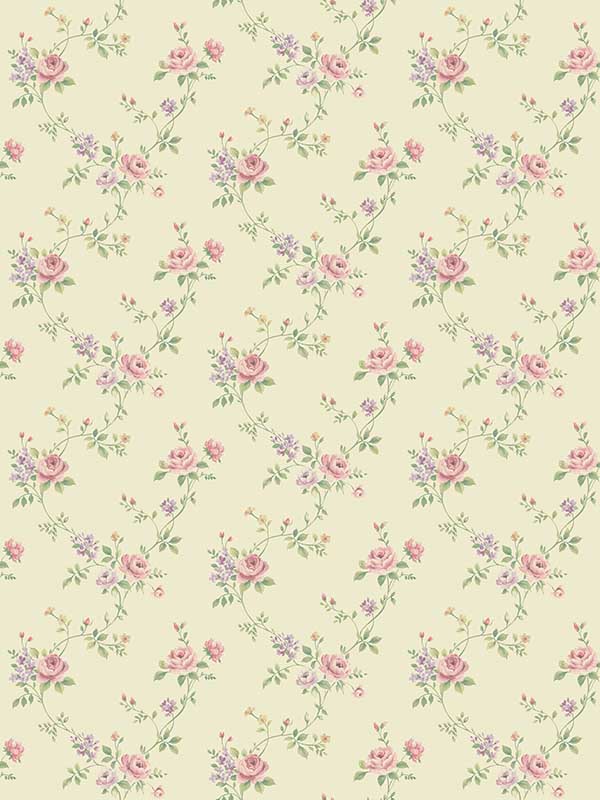 Multi Floral Trail fabric in green color - pattern number G67895 - by Galerie in the Miniatures 3 collection