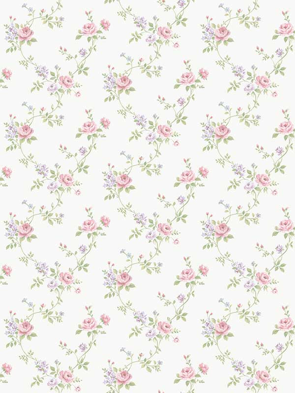 Multi Floral Trail fabric in green color - pattern number G67896 - by Galerie in the Miniatures 3 collection