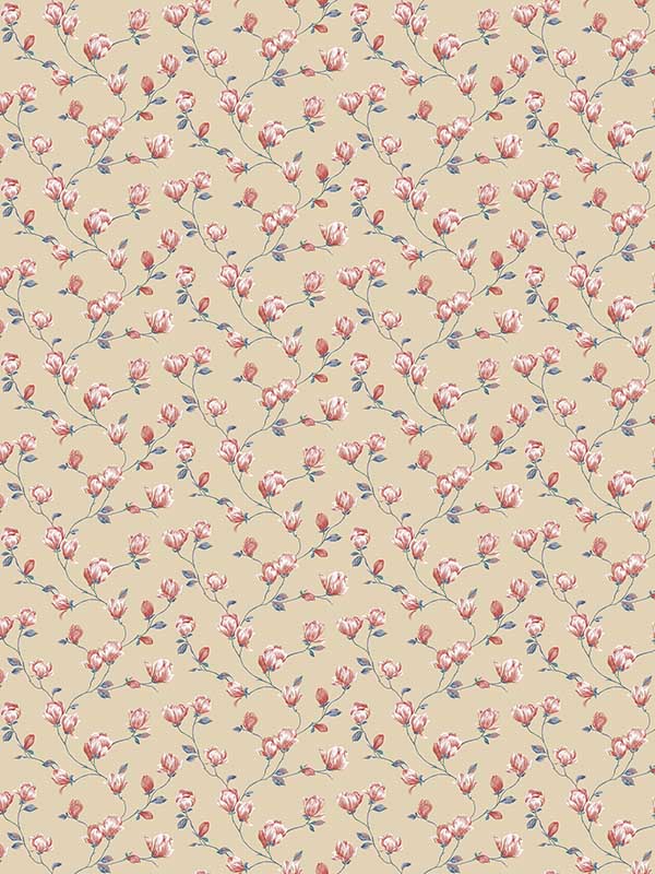 Mini Magnolia wallpaper in beige color - pattern number G68724 - by Galerie in the Miniatures 3 collection