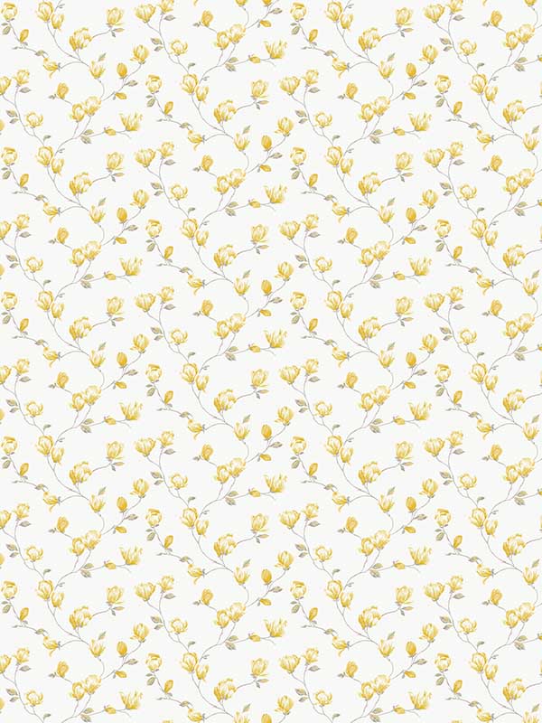 Mini Magnolia wallpaper in yellow color - pattern number G68725 - by Galerie in the Miniatures 3 collection