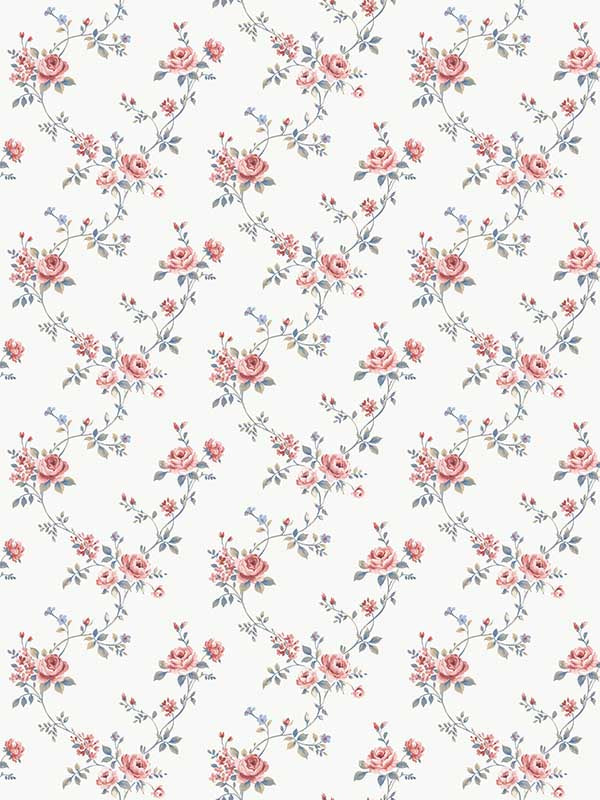 Multi Floral Trail wallpaper in blue color - pattern number G68731 - by Galerie in the Miniatures 3 collection