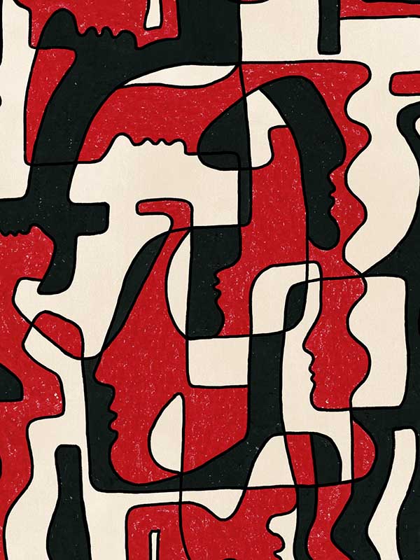 Saudade wallpaper in red color - pattern number WP20877 - by Mind the Gap in the Jazz Live collection
