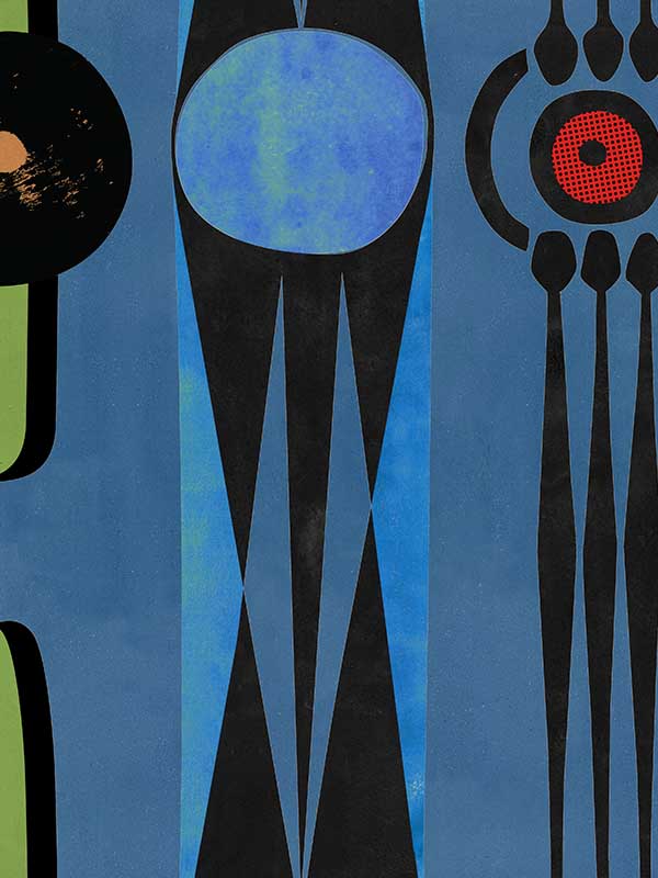 Take Five wallpaper in azure color - pattern number WP30243 - by Mind the Gap in the Jazz Live collection
