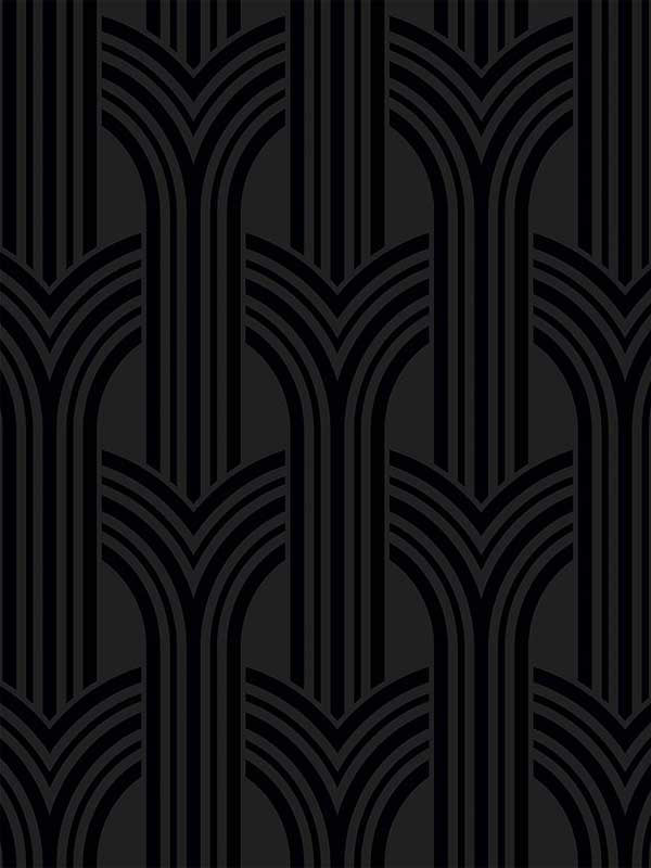 Hendrix fabric in black color - pattern number WH40040 - by Seabrook in the Piano collection