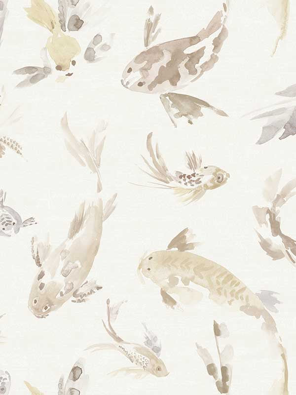 Koi Fish wallpaper in metallic color - pattern number 4172-27501 - by A Street Prints in the Sea Salt collection
