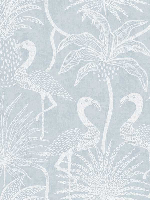 Biscayne Flamingo Beach wallpaper in sky blue color - pattern number 4172-82005 - by A Street Prints in the Sea Salt collection