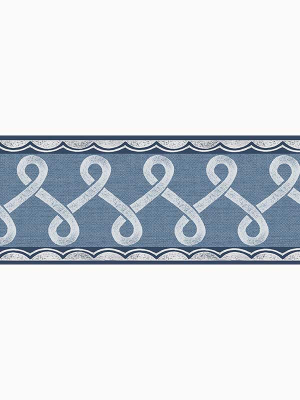 Scalloped Ribbon fabric in blue color - pattern number 4148-14505 - by Chesapeake in the PrintWorks collection