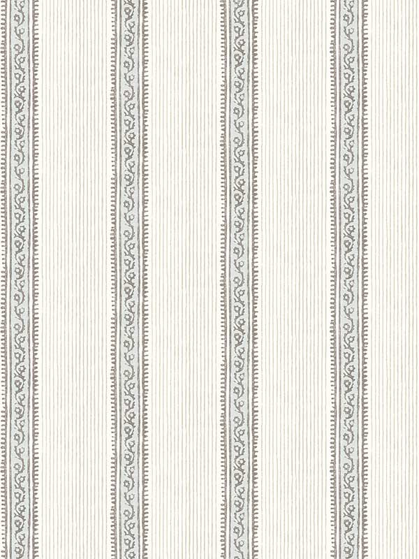 Mandevilla Vine Stripe fabric in aqua color - pattern number 4148-27427 - by Chesapeake in the PrintWorks collection