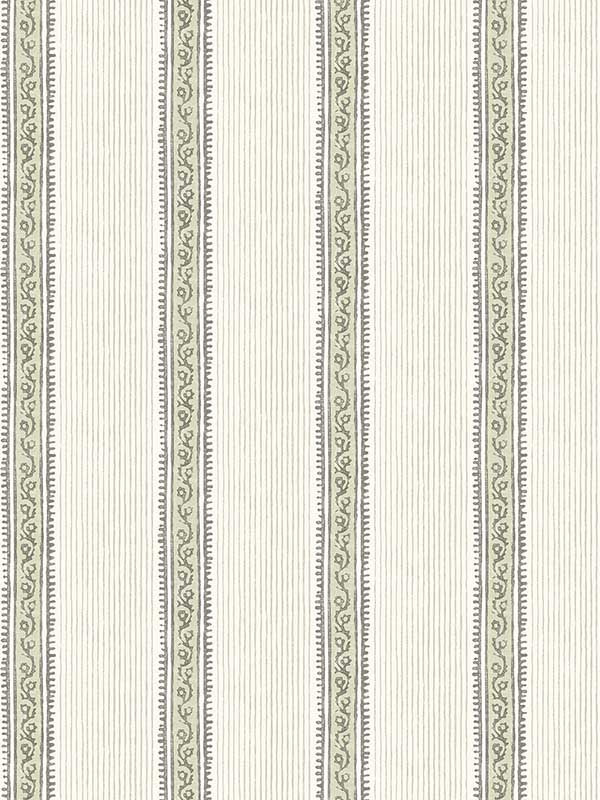 Mandevilla Vine Stripe fabric in green color - pattern number 4148-27429 - by Chesapeake in the PrintWorks collection