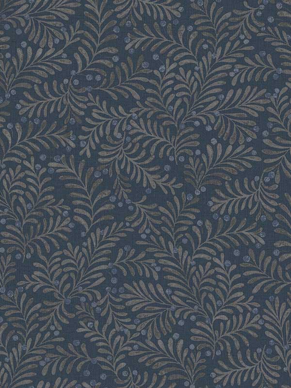 Chrysantha Berry Branches wallpaper in navy color - pattern number 4148-27443 - by Chesapeake in the PrintWorks collection