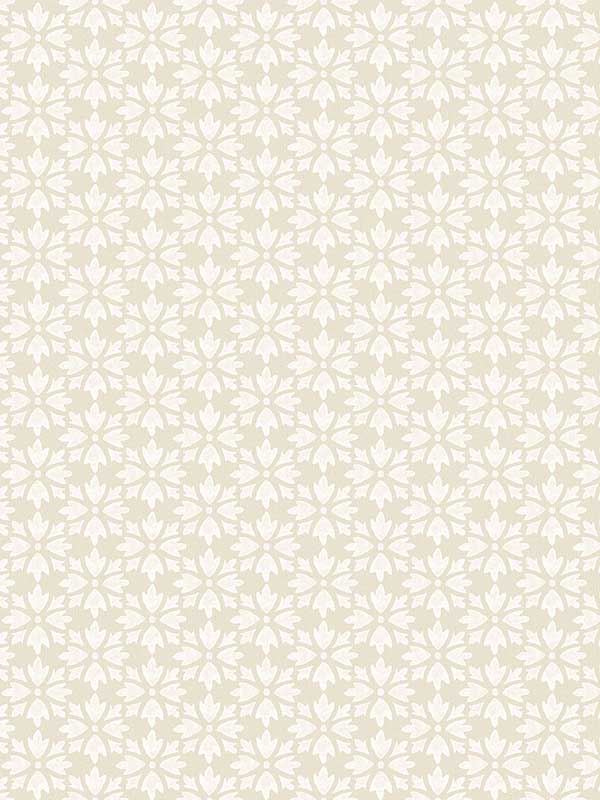 Phlox Floral Stamp wallpaper in khaki color - pattern number 4148-27455 - by Chesapeake in the PrintWorks collection