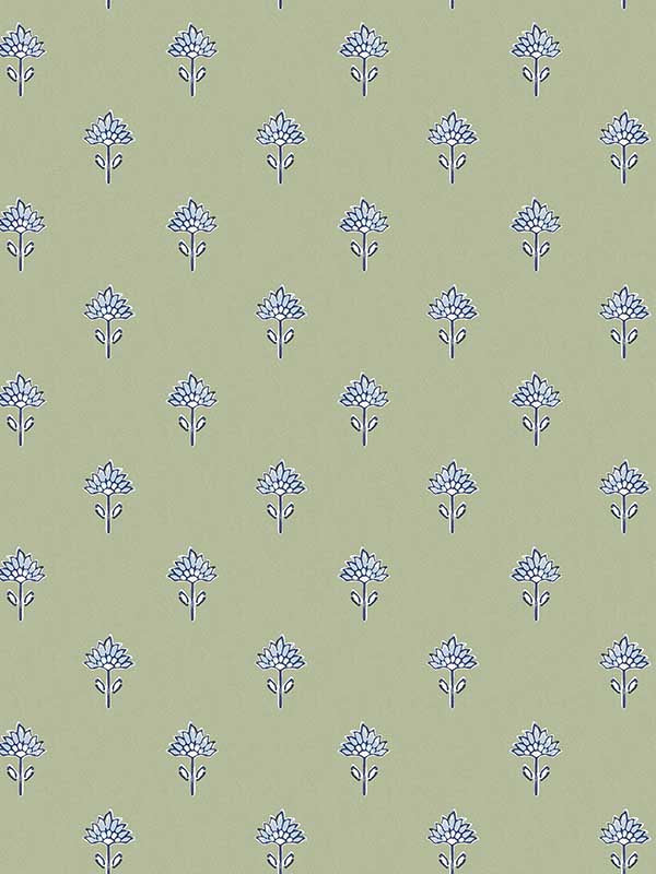 Surdiva Floral Fan wallpaper in green color - pattern number 4148-27459 - by Chesapeake in the PrintWorks collection