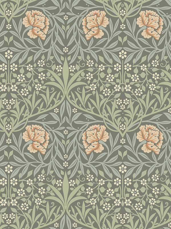 Oxford Union Floral Vines wallpaper in grey color - pattern number 4171-82046 - by A Street Prints in the Hidden Treasures Volume 2 collection