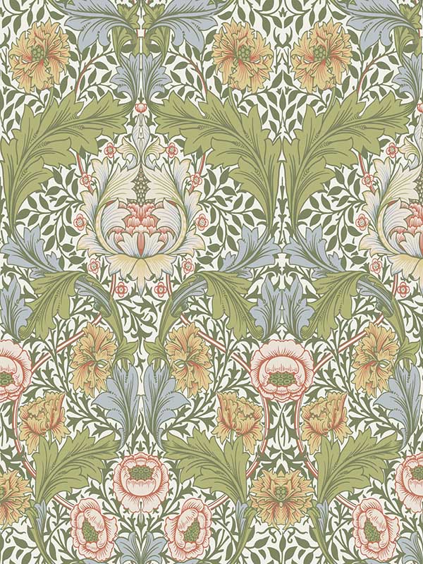 Myrtle Floral Ogee wallpaper in green color - pattern number 4171-82058 - by A Street Prints in the Hidden Treasures Volume 2 collection