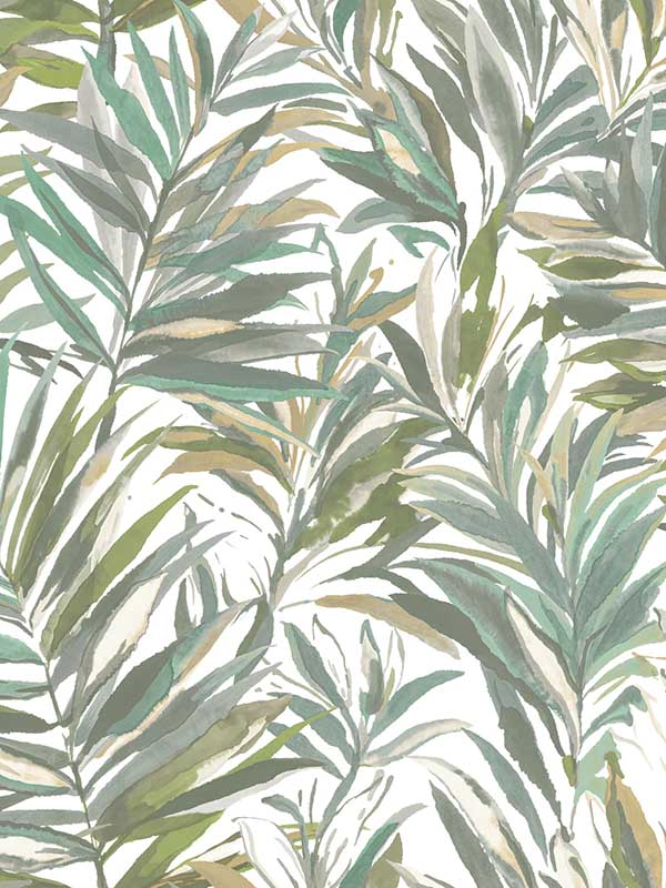 Swaying Palms wallpaper in olive & aegean color - pattern number GN2542 - by York in the Woodnote collection
