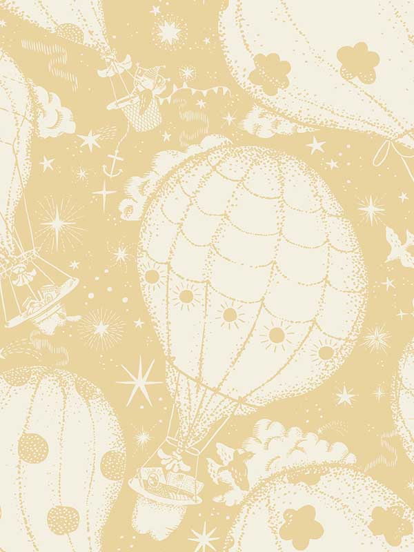 Ballongerna fabric in yellow color - pattern number MB29002 - by York in the Daydream collection
