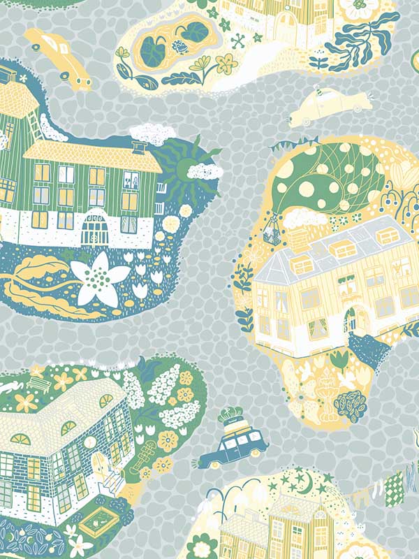 Staden wallpaper in light blue color - pattern number MB29009 - by York in the Daydream collection